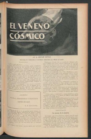 El veneno cósmico : (Derechos de traducción al castellano adquiridos por Fray Mocho) - (Continuación)