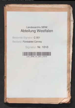 Protokoll des geistlichen Gerichts in Amelunxen