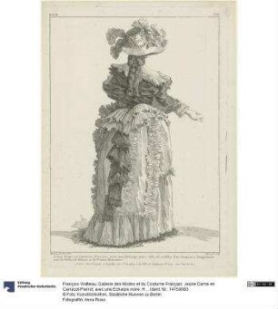 Gallerie des Modes et du Costume Français: Jeune Dame en Carracot-Pierrot, avec une Echarpe noire. HHH.330