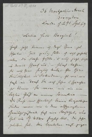 Brief an Woldemar Bargiel : 29.09.1869