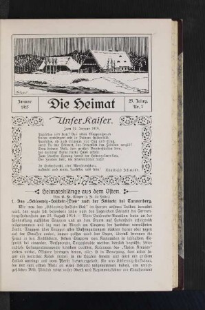 Januar 1915 25. Jahrg. Nr. 1