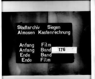 Siechen-, Schul- und Kasten-Rechnung der Stadt Siegen des Kastenverwalters Johannes Achenbach, Ratsverwandter