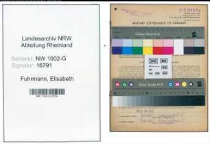 Entnazifizierung Elisabeth Fuhrmann, geb. 29.07.1900 (Kellnerin)