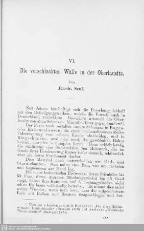 VI. Die verschlackten Wällen in der Oberlausitz
