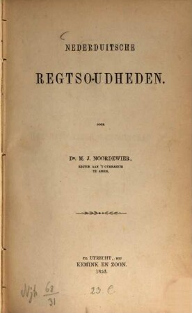 Nederduitsche Regtsoudheden