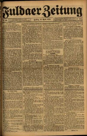 Ausgabe vom Freitag, den 16. April 1920.