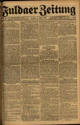 Ausgabe vom Freitag, den 16. April 1920.