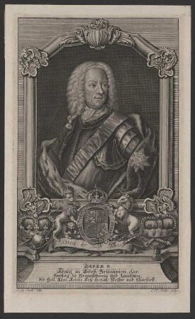 Porträt Georg II. (August), König von GB u. Irland, Kurfürst von Hannover (reg. 1727–1760) (1683–1760)