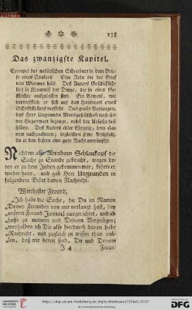Das zwanzigste Kapitel
