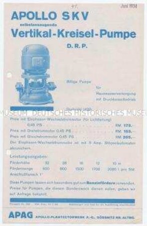 Apollo SKV selbstansaugende Vertikal-Kreisel-Pumpe / Benzin-Kreisel-Pumpe "Apollo SK"