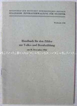 Anleitung für Helfer bei der Volkszählung in der DDR 1964