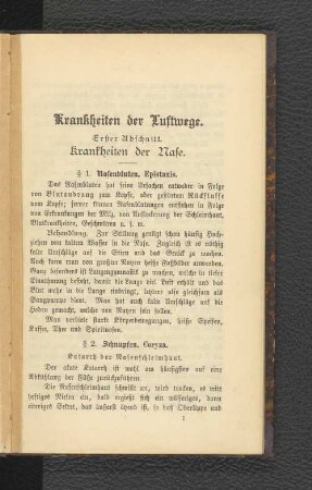 § 1. Nasenbluten. Epistaxis.