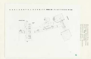Bebauung Stadtautobahn, Berlin-Wilmersdorf (Diplomarbeit bei Bernhard Hermkes): Horizontalschnitt durch Plattform 1:500