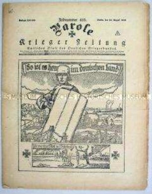 Kriegszeitung "Parole" u.a. über Kriegsgeschädigte