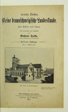 Friedr. Bosses kleine braunschweigische Landeskunde für Schule und Haus