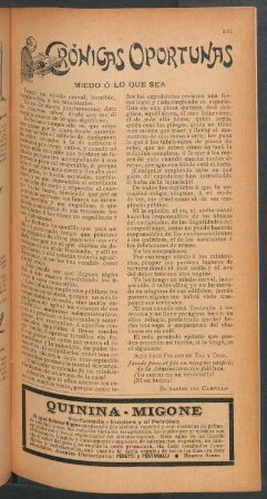 Miedo ó lo que sea : Crónicas oportunas