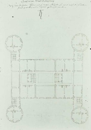 Moritzburg, Schloss, Umbauentwurf, um 1723
