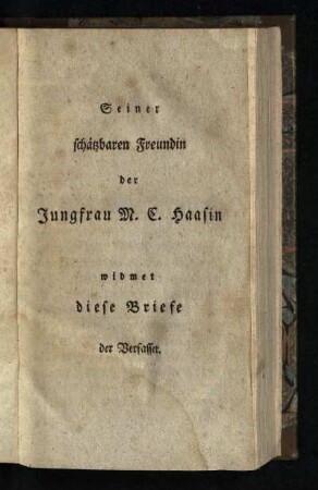 Seiner schaetzbaren Freundin ...