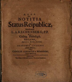 De notitia status reipublicae