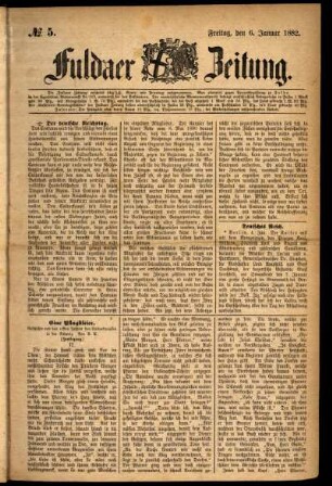 Ausgabe vom Freitag, den 06. Januar 1882.