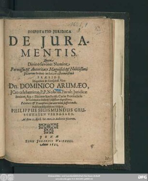 Disputatio Iuridica De Iuramentis