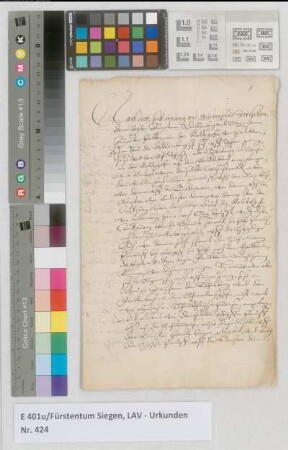 Grenz-Vergleich zwischen Nassau-Dillenburg wegen des Amtes Dillenburg, und Nassau-Siegen wegen des Amtes Siegen, in Betreff der Ämter in der Kalteiche.