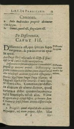 De Differentia. Caput III.