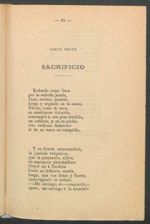 Parte sexta - Sacrificio
