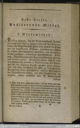 Erste Klasse. Ausleerende Mittel