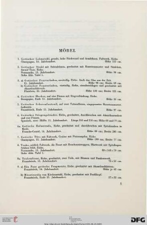 Möbel (Nr. 1-169a)