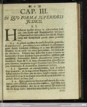 Cap. III. In Quo Forma Superioris Iudicii
