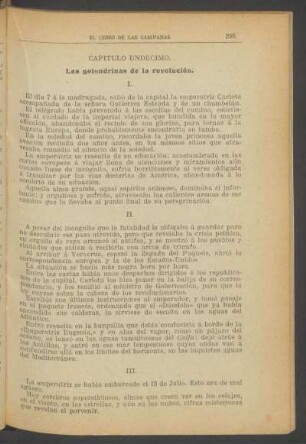 Capítulo undécimo. - Las golondrinas de la revolución.
