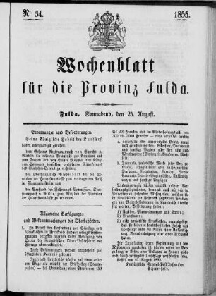 Nr. 34, Ausgabe vom 25. August 1855