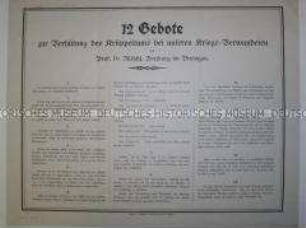 Informationsblatt über Verhaltensweisen bei Kriegsverwundungen