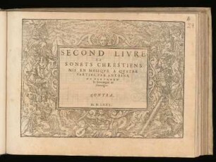 Antoine de Bertrand: Second livre de sonets chrestiens ... a quatre parties ... Contratenor