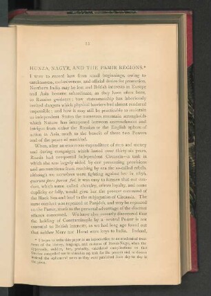 Hunza, Nagyr, and the Pamir Regions.