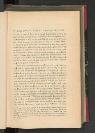 Hunza, Nagyr, and the Pamir Regions.