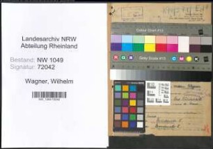 Entnazifizierung Wilhelm Wagner , geb. 29.12.1891 (Lehrer)