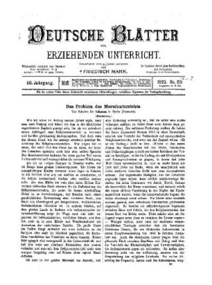 Das Problem Des Moralunterrichts : (Fortsetzung)