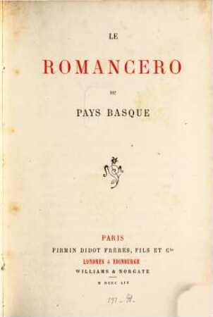 Le Romancero du Pays Basque : (Par Francisque-Michel?)