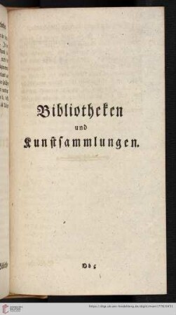 Bibliotheken und Kunstsammlungen