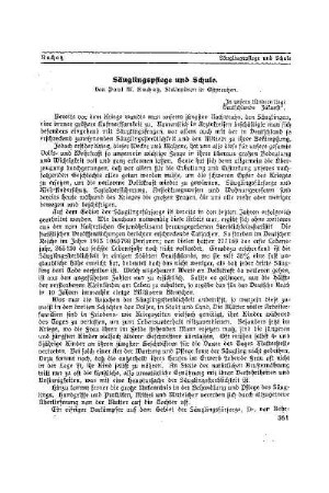 Säuglingspflege und Schule