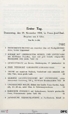 Erster Tag (Nr. 1-390)