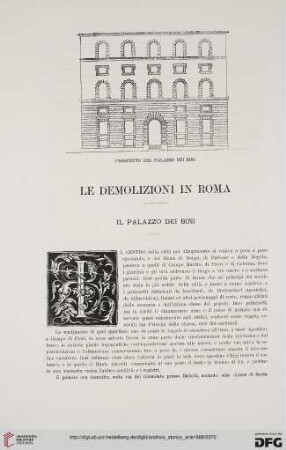 1: Le demolizioni in Roma : il Palazzo dei Bini