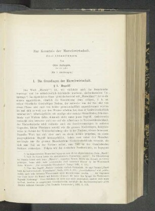 Zur Kenntnis der Marschwirtschaft.