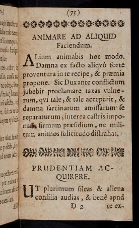 75-81, Animare Ad Aliquid Faciendum; Prudentiam Acquirere