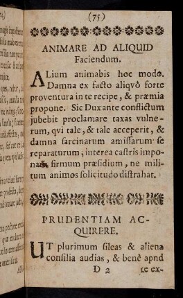 75-81, Animare Ad Aliquid Faciendum; Prudentiam Acquirere