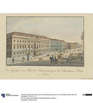Das Hotel de Brandenbourg in der Charlottenstraße