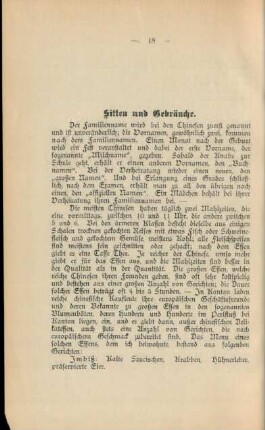 Sitten und Gebräuche.
