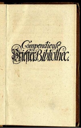 Compendieuse Priester-Bibliothec.